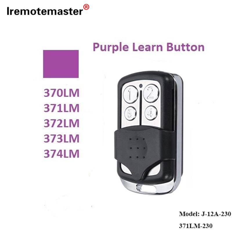 370LM, 371LM, 372LM, 373LM, 374LM үчүн Purple Learn Button 315MHz Rolling Code