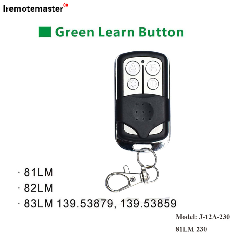 81LM 82LM 83LM Жашыл үйрөнүү баскычы үчүн 390MHz Gate Door Remote Transmitter