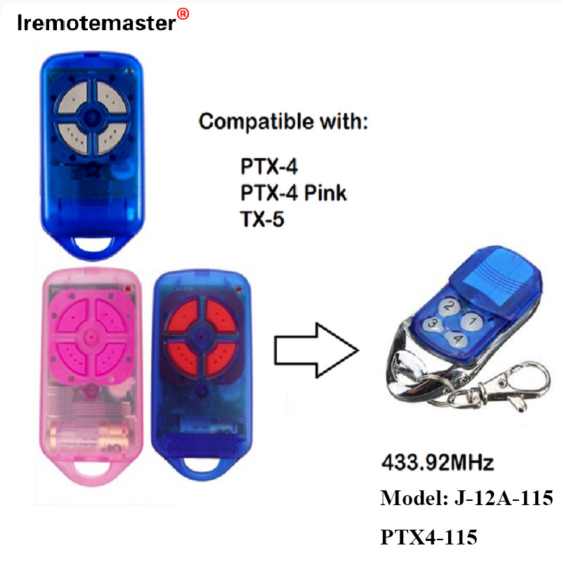 PTX4 433,92 MHz Rolling Code Garage Door Remote Control үчүн